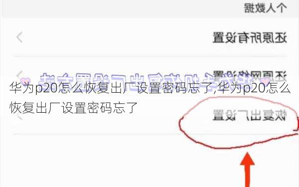 华为p20怎么恢复出厂设置密码忘了,华为p20怎么恢复出厂设置密码忘了