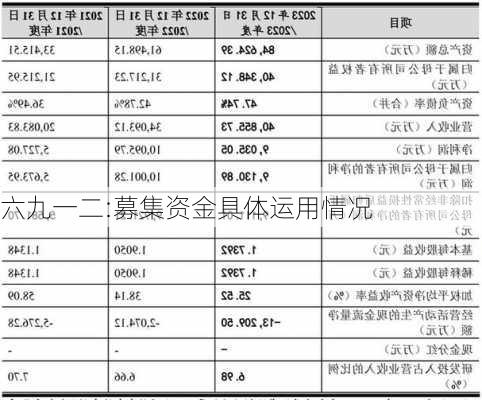 六九一二:募集资金具体运用情况