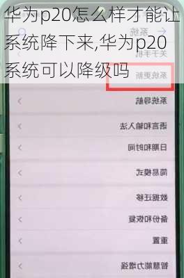 华为p20怎么样才能让系统降下来,华为p20系统可以降级吗