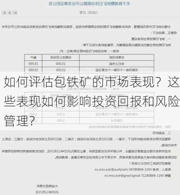 如何评估包铁矿的市场表现？这些表现如何影响投资回报和风险管理？