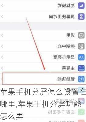 苹果手机分屏怎么设置在哪里,苹果手机分屏功能怎么弄
