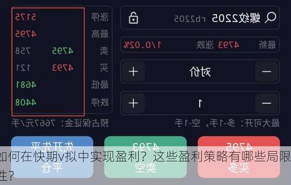 如何在快期v拟中实现盈利？这些盈利策略有哪些局限性？