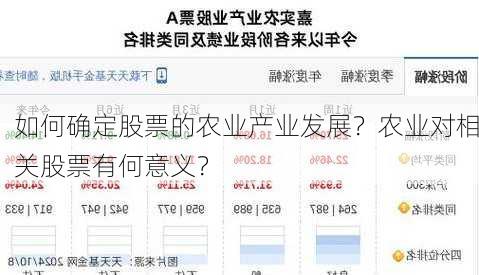 如何确定股票的农业产业发展？农业对相关股票有何意义？