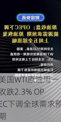 美国WTI原油周一收跌2.3% OPEC下调全球需求预期