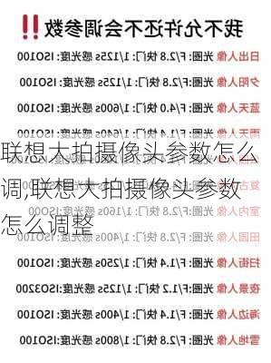 联想大拍摄像头参数怎么调,联想大拍摄像头参数怎么调整