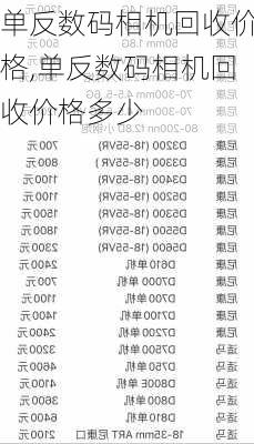 单反数码相机回收价格,单反数码相机回收价格多少