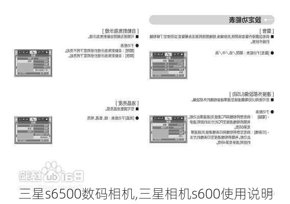 三星s6500数码相机,三星相机s600使用说明