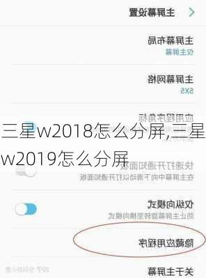 三星w2018怎么分屏,三星w2019怎么分屏