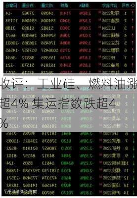 收评：工业硅、燃料油涨超4% 集运指数跌超4%