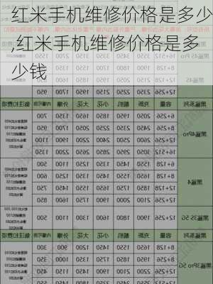 红米手机维修价格是多少,红米手机维修价格是多少钱