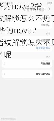 华为nova2指纹解锁怎么不见了,华为nova2指纹解锁怎么不见了呢