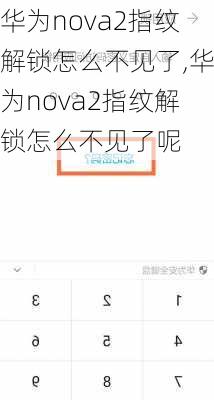 华为nova2指纹解锁怎么不见了,华为nova2指纹解锁怎么不见了呢