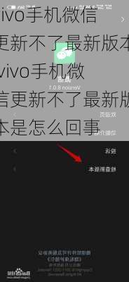 vivo手机微信更新不了最新版本,vivo手机微信更新不了最新版本是怎么回事