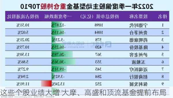 这些个股业绩大增 大摩、高盛和顶流基金提前布局