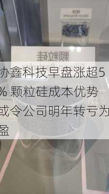 协鑫科技早盘涨超5% 颗粒硅成本优势或令公司明年转亏为盈