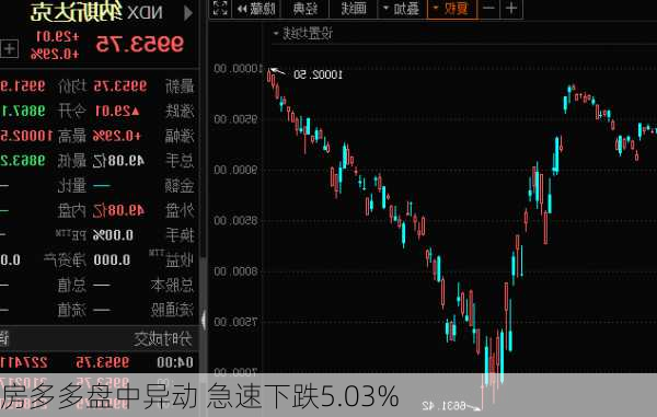 房多多盘中异动 急速下跌5.03%