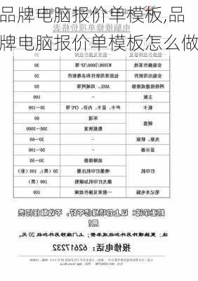 品牌电脑报价单模板,品牌电脑报价单模板怎么做