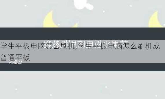 学生平板电脑怎么刷机,学生平板电脑怎么刷机成普通平板