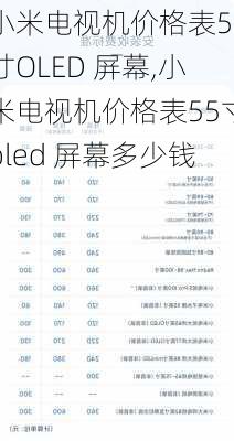 小米电视机价格表55寸OLED 屏幕,小米电视机价格表55寸oled 屏幕多少钱