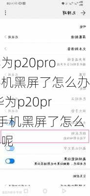 华为p20pro手机黑屏了怎么办,华为p20pro手机黑屏了怎么办呢