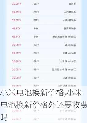 小米电池换新价格,小米电池换新价格外还要收费吗