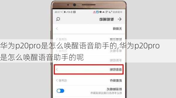 华为p20pro是怎么唤醒语音助手的,华为p20pro是怎么唤醒语音助手的呢