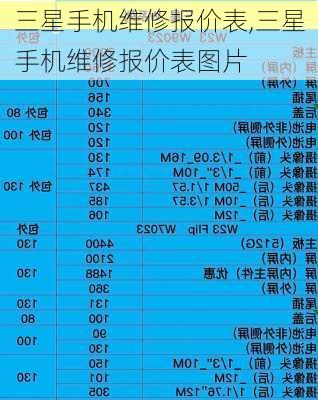 三星手机维修报价表,三星手机维修报价表图片