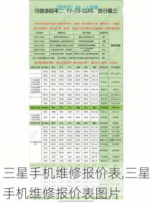 三星手机维修报价表,三星手机维修报价表图片