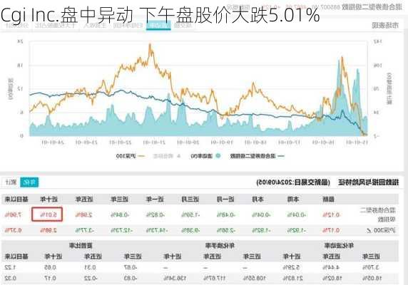 Cgi Inc.盘中异动 下午盘股价大跌5.01%