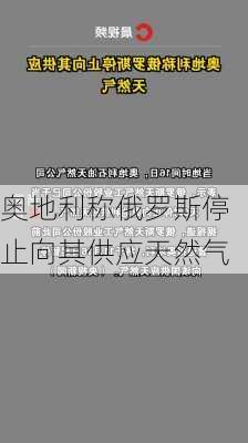 奥地利称俄罗斯停止向其供应天然气