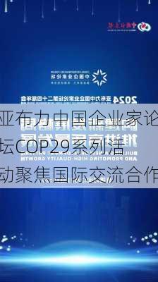 亚布力中国企业家论坛COP29系列活动聚焦国际交流合作