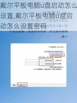 戴尔平板电脑u盘启动怎么设置,戴尔平板电脑u盘启动怎么设置密码