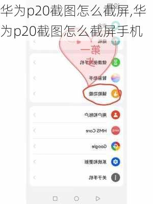 华为p20截图怎么截屏,华为p20截图怎么截屏手机