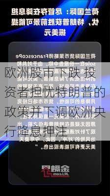 欧洲股市下跌 投资者担忧特朗普的政策并下调欧洲央行降息押注