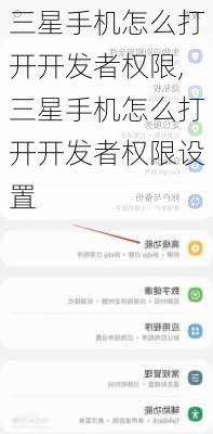 三星手机怎么打开开发者权限,三星手机怎么打开开发者权限设置