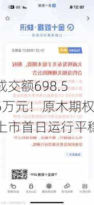 成交额698.55万元！原木期权上市首日运行平稳