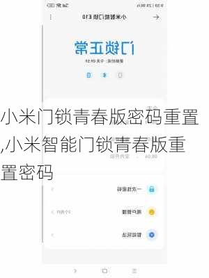 小米门锁青春版密码重置,小米智能门锁青春版重置密码