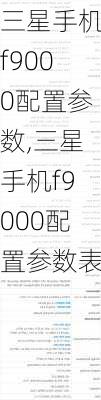 三星手机f9000配置参数,三星手机f9000配置参数表