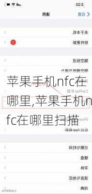 苹果手机nfc在哪里,苹果手机nfc在哪里扫描