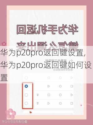 华为p20pro返回键设置,华为p20pro返回键如何设置