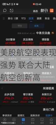 美股航空股表现强势 联合大陆航空创新高