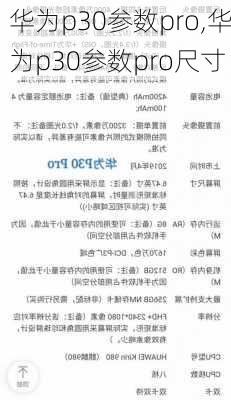 华为p30参数pro,华为p30参数pro尺寸