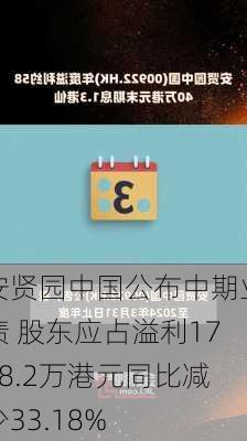 安贤园中国公布中期业绩 股东应占溢利1738.2万港元同比减少33.18%