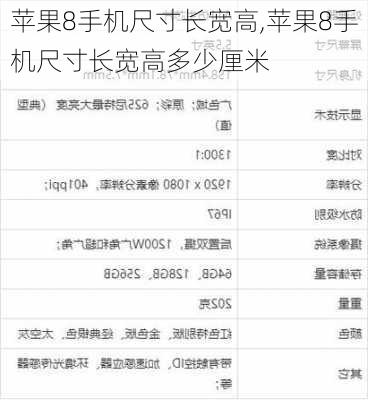 苹果8手机尺寸长宽高,苹果8手机尺寸长宽高多少厘米