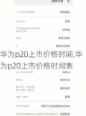 华为p20上市价格时间,华为p20上市价格时间表