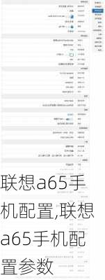 联想a65手机配置,联想a65手机配置参数