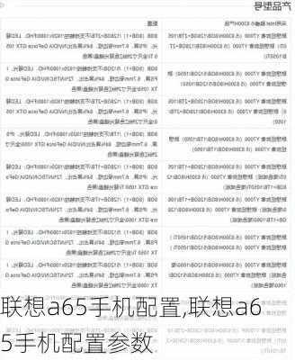 联想a65手机配置,联想a65手机配置参数