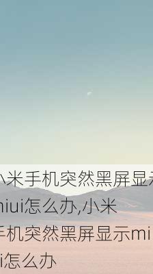 小米手机突然黑屏显示miui怎么办,小米手机突然黑屏显示miui怎么办